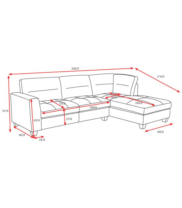 Hallie Sofa Bed dimensions