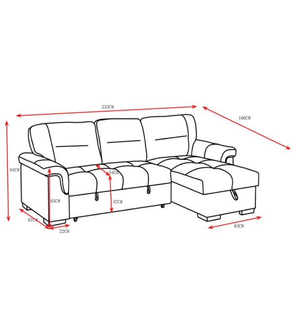 Ollie Sofa Bed dimensions